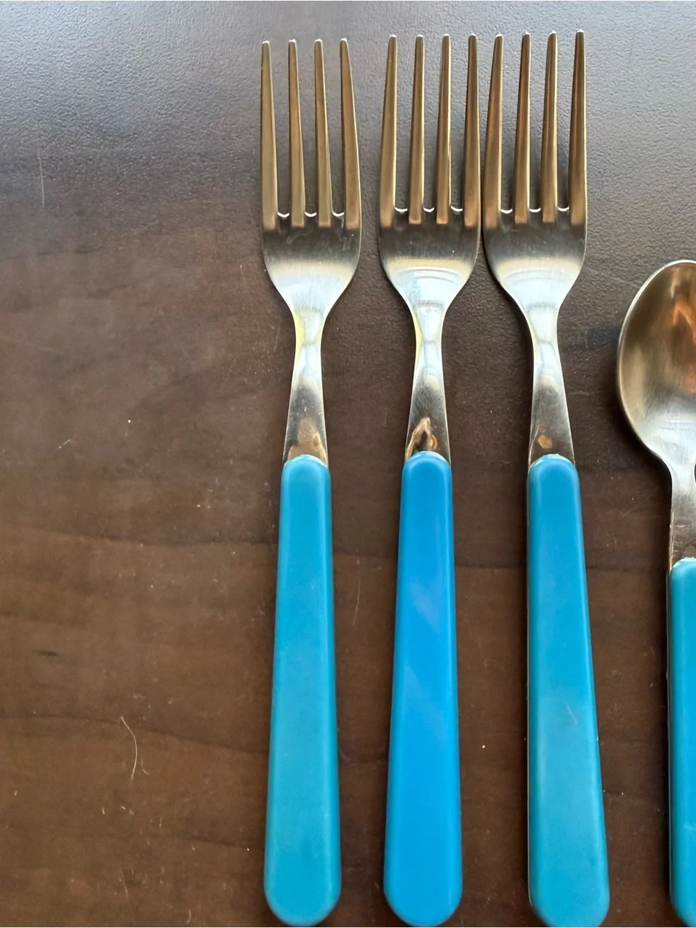 vintage cose-casa Inox 18-10  Italy Flatware  3 fork 2 knife 3 Spoon blue Set